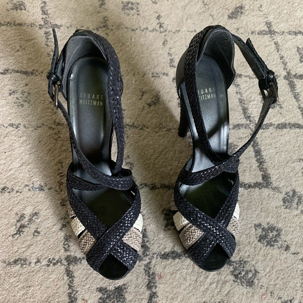Stuart Weitzman woven platform sandals